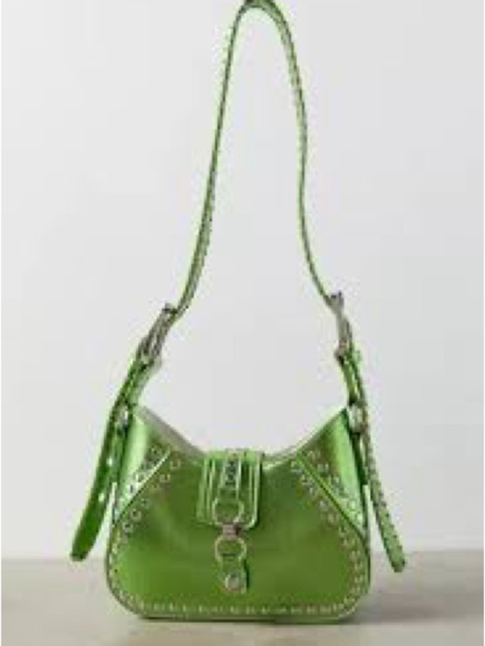 Urban Outfitters metallic Lime Green Devon Shoulder Bag with Ring Detail